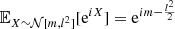 $ \mathbb{E}_{X \sim \mathcal{N}[m, l^2]}[\mathrm{e}^{i X}] = \mathrm{e}^{i m - \frac{l^2}{2}} $