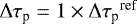 $\Delta{\tau_{\textrm{p}}} = 1\times\Delta{\tau_{\textrm{p}}}^{\textrm{ref}}$