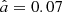 $ \hat{a}=0.07 $