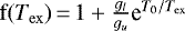 ${\mathrm f}(T_{\mathrm{ex}})\,{=}\,1&#x002B; \frac{g_l}{g_u}\textrm{e}^{T_0/T_{\mathrm{ex}}}$