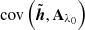 $ \text{ cov}\left(\tilde{\boldsymbol{h}},\mathbf{A}_{\lambda_0}\right) $