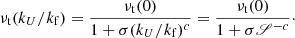 $$ \begin{aligned} \nu _{\rm t}(k_U/k_{\rm f}) = \frac{\nu _{\rm t}(0)}{1+\sigma (k_U/k_{\rm f})^c} = \frac{\nu _{\rm t}(0)}{1+\sigma {\mathscr S}^{-c}}\cdot \end{aligned} $$