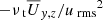 $ -{\nu_{\text{ t}}}{\overline{U}}_{y,z}/{u_{\text{ rms}}}^2 $