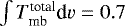 $\int T_{\textrm{mb}}^{\textrm{total}} \textrm{d}v = 0.7$