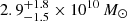 $ 2.9_{-1.5}^{+1.8} \times 10^{10}\,M_\odot $