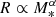 $ R\propto M_*^{\alpha} $
