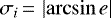 $\sigma_{i} \,{=}\, \left| \arcsin e \right|$