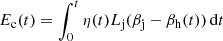 $$ \begin{aligned} E_{\mathrm{c}}(t)=\int _{0}^t \eta (t)L_{\mathrm{j}}(\beta _{\mathrm{j}}-\beta _{\mathrm{h}}(t))\,\mathrm{d}t \end{aligned} $$