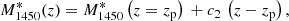 $$ \begin{aligned}&M_{1450}^{*}(z) =M_{1450}^{*}\left(z=z_{\rm p}\right)\,+c_{2}\,\left(z-z_{\rm p}\right), \end{aligned} $$