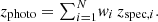 $$ \begin{aligned} z_{\rm photo}={\textstyle \sum _{i=1}^{N}}w_{i}\,z_{\mathrm{spec},i}. \end{aligned} $$