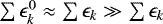 ${\sum\epsilon_k^0 \approx \sum\epsilon_k \gg \sum\epsilon_k}$
