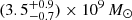 $ (3.5^{+0.9}_{-0.7}) \times 10^9\,M_{\odot} $