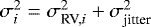 $\sigma_i^2=\sigma_{\textrm{RV,}i}^2+\sigma_{\textrm{jitter}}^2$