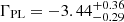 $ \Gamma_{\mathrm{PL}}=-3.44^{+0.36}_{-0.29} $