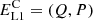 $ E^{\mathrm{C}}_{\mathrm{L1}}=(Q,P) $