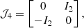 $$ \begin{aligned} \mathcal{J} _4= \begin{bmatrix} 0&I_2 \\ -I_2&0 \\ \end{bmatrix}, \end{aligned} $$