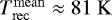 $T_{\mathrm{rec}}^{\mathrm{mean}} \approx 81 ~ \mathrm{K}$