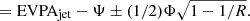 $$ \begin{aligned}&= \mathrm{EVPA_{jet}} - \Psi \pm (1/2)\Phi \sqrt{1-1/R}. \end{aligned} $$