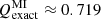$ Q_{\mathrm{exact}}^{\mathrm{MI}}\approx 0.719 $