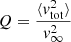 $ Q=\frac{\langle v_{\mathrm{tot}}^2\rangle}{v_\infty^2} $