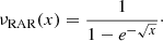 $$ \begin{aligned} \nu _{\rm RAR}(x)=\frac{1}{1-e^{-\sqrt{x}}}\cdot \end{aligned} $$
