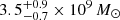$ 3.5^{+0.9}_{-0.7} \times 10^9\,M_\odot $