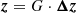 $$ \begin{aligned}&\boldsymbol{z} = G \cdot \boldsymbol{\Delta z} \end{aligned} $$