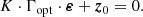 $$ \begin{aligned} K \cdot \Gamma _{\rm opt} \cdot \boldsymbol{\varepsilon } + \boldsymbol{z}_{0} = 0. \end{aligned} $$