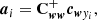 $$ \begin{aligned} {\boldsymbol{a}}_i=\mathbf C _{{\boldsymbol{w}}{\boldsymbol{w}}}^{+}{\boldsymbol{c}}_{{\boldsymbol{w}}{{ y}}_i} , \end{aligned} $$