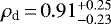 $\rho_{\textrm{d}}\,{=}\,0.91^{&#x002B;0.25}_{-0.23}$