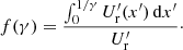 $$ \begin{aligned} f(\gamma ) = { \int ^{1/\gamma }_0 U^\prime _{\rm r}(x^\prime )\, \mathrm{d}x^\prime \over U^\prime _{\rm r}}\cdot \end{aligned} $$