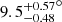 $ {9.5_{-0.48}^{+0.57}}^\circ $