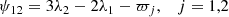 $$ \begin{aligned} \psi _{12} = 3\lambda _2 - 2\lambda _1 - \varpi _j, \;\; \; j=1,2 \end{aligned} $$