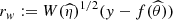 $$ \begin{aligned} r_w := W(\widehat{\eta })^{1/2} ({ y} - f(\widehat{\theta })) \end{aligned} $$