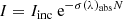 $$ \begin{aligned} I=I_{\rm inc}\text{ e}^{-\sigma ({\lambda })_{\rm abs}N} \end{aligned} $$