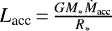 $L_{\textrm{acc}}\,{=}\,\frac{G M_* \dot{M}_{\textrm{acc}}}{R_*}$
