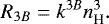 \begin{align*} R_{3B} = k^{3B} n_{\textrm{H}}^3.\end{align*}