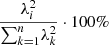 $$ \begin{aligned} \frac{\lambda ^{2}_{i}}{\sum ^{n}_{k=1}\!\lambda ^{2}_{k}} \cdot 100\% \end{aligned} $$