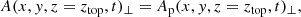 $$ \begin{aligned} A(x,y,z=z_{\mathrm{top} },t)_\perp =A_{\mathrm{p} }(x,y,z=z_{\mathrm{top} },t)_\perp , \end{aligned} $$