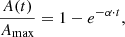 $$ \begin{aligned} \frac{A(t)}{A_{\rm max}}=1-e^{-\alpha \cdot t} ,\end{aligned} $$