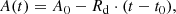 $$ \begin{aligned} A(t) = A_0 - R_{\rm d} \cdot (t - t_0), \end{aligned} $$