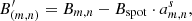 $$ \begin{aligned} B^{\prime }_{{(m,n)}} = B_{{m,n}} - B_{\mathrm{spot} } \cdot a^s_{{m,n}}, \end{aligned} $$