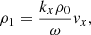$$ \begin{aligned}&\rho _1 = \frac{k_x \rho _0 }{\omega } v_x, \end{aligned} $$