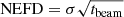 $$ \begin{aligned} \mathrm{NEFD} = \sigma \sqrt{t_{\mathrm{beam}}} \end{aligned} $$