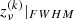 $ z_\nu^{(k)}|_{FWHM} $