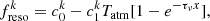 $$ \begin{aligned} f_{\mathrm{reso}}^k = c_0^k - c_1^k T_{\mathrm{atm}}[1-e^{-\tau _{\nu }x}], \end{aligned} $$
