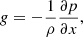 $$ \begin{aligned} g = -\frac{1}{\rho }\frac{\partial p}{\partial x}, \end{aligned} $$