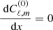 $ {\frac{{\text{ d}}{C^{(0)}_{\ell,m}}}{{\text{ d}}{x}}}=0 $