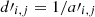 $ d\prime_{i,j}=1/a\prime_{i,j} $