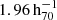 $ 1.96\,\mathrm{h}_{70}^{-1} $